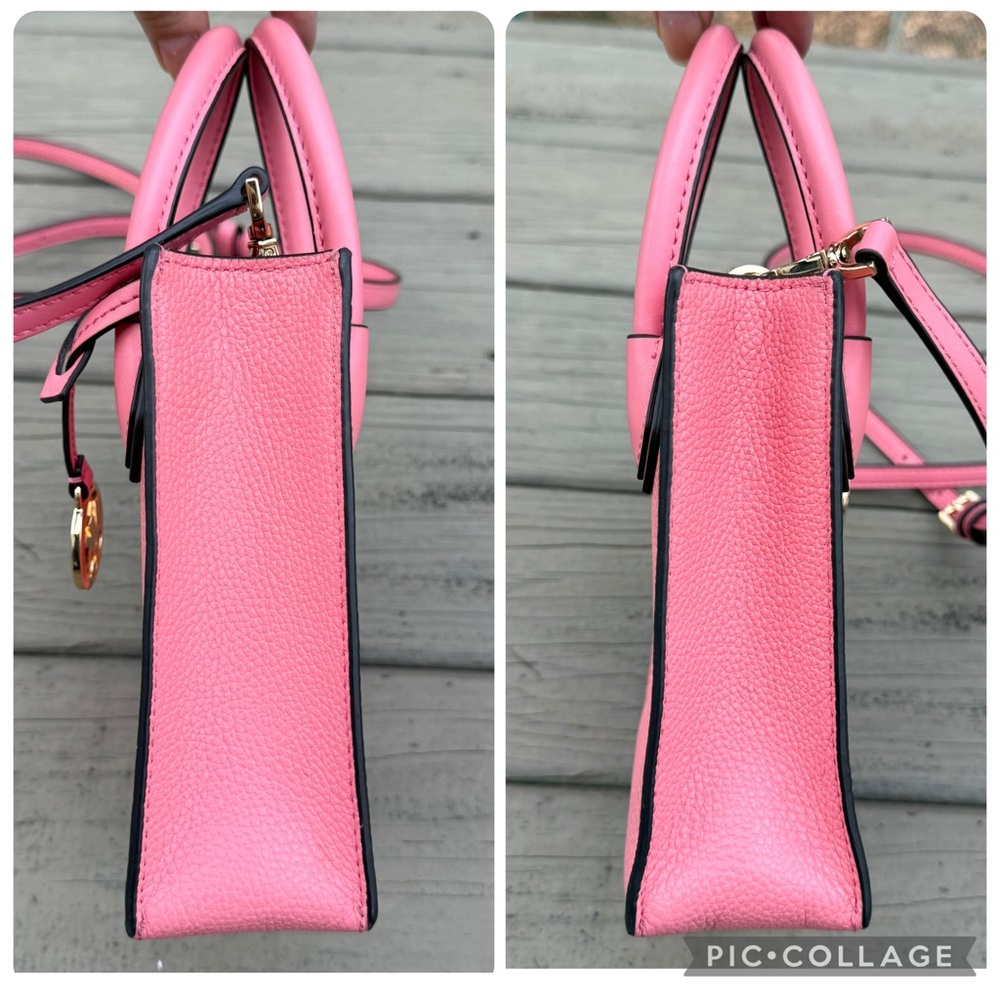 Michael Kors Mercer Crossbody Bag Purse in Tea Rose Pink Leather - Picture 6 of 16
